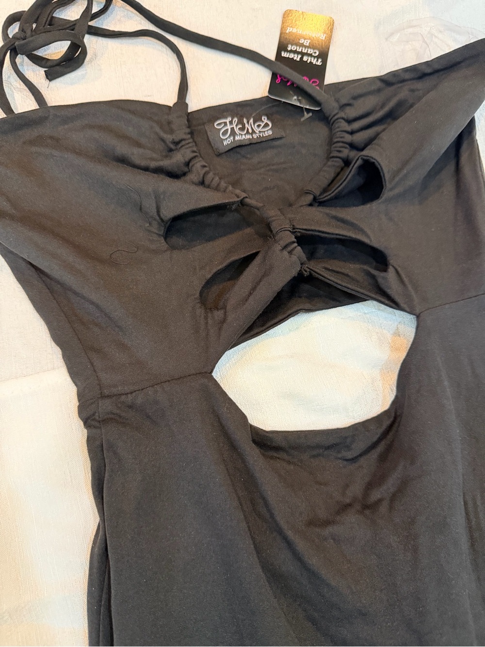 Hot Miami Styles Black Cutout Halter Jumpsuit - Picture 2 of 7